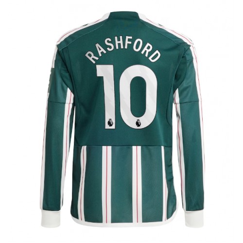 Moški Nogometni dresi Manchester United Marcus Rashford #10 Gostujoči 2023-24 Dolgi Rokav